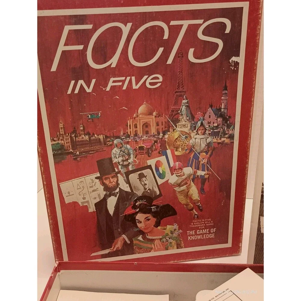 FACTS IN FIVE Vintage 1976 Board Game. The Game of Knowledge. Great Game!